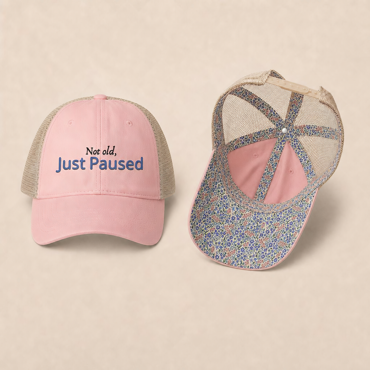 Not Old, Just Paused™ Perimenopause Trucker Hat | Funny Menopause Gift for Women