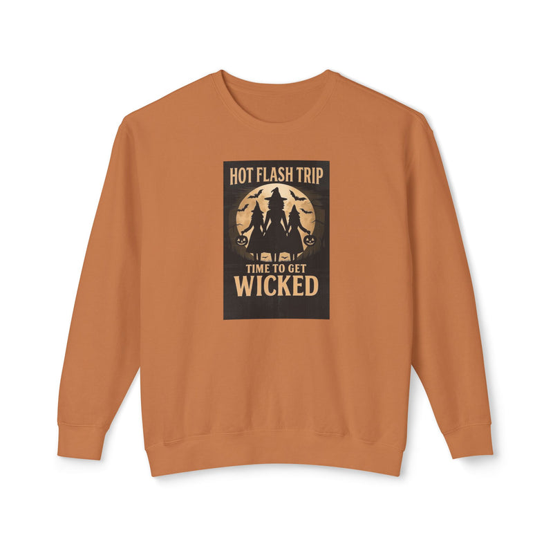 Funny Menopause Halloween Sweatshirt | Hot Flash Trip Witch Unisex Crewneck | Time to Get Wicked | Perimenopause Gift